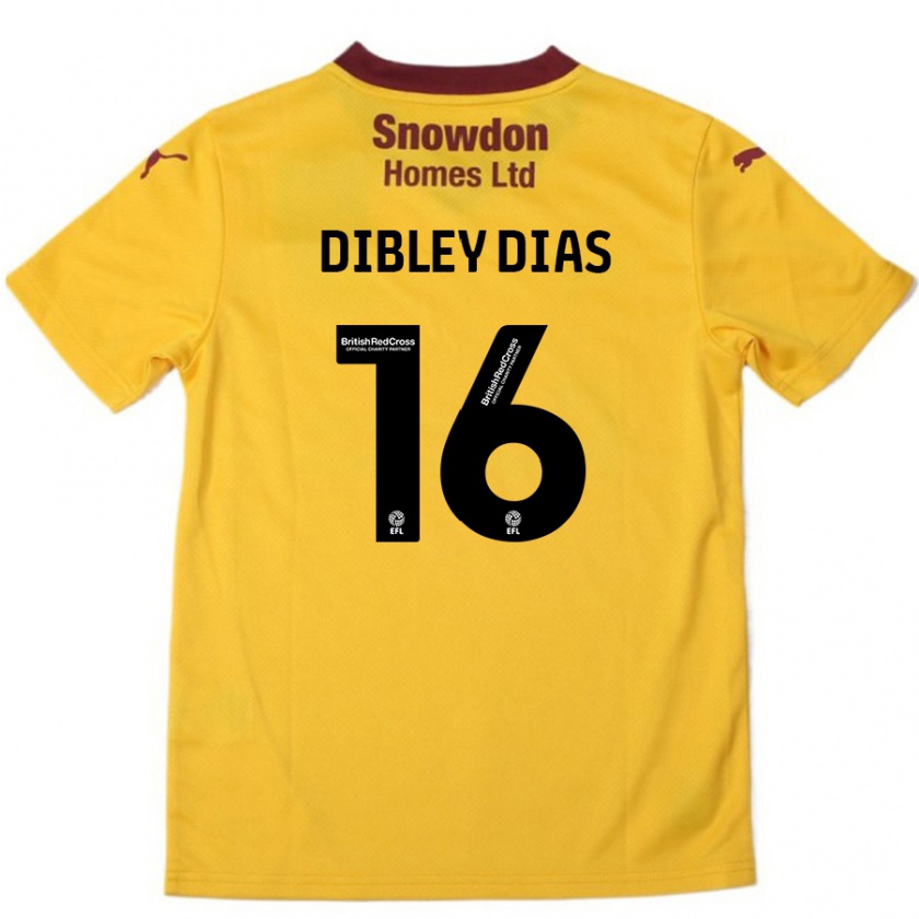 Kandiny Niño Camiseta Matt Dibley-Dias #16 Naranja Borgoña 2ª Equipación 2024/25 La Camisa Chile