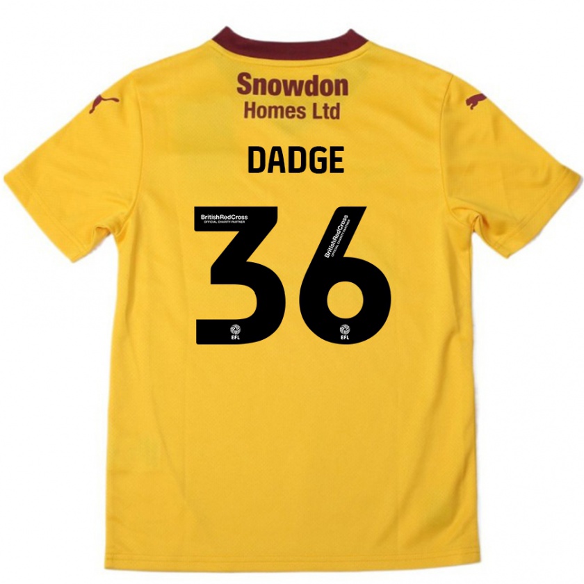 Kandiny Niño Camiseta James Dadge #36 Naranja Borgoña 2ª Equipación 2024/25 La Camisa Chile