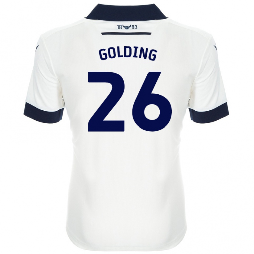 Kandiny Niño Camiseta James Golding #26 Blanco Azul Marino 2ª Equipación 2024/25 La Camisa Chile