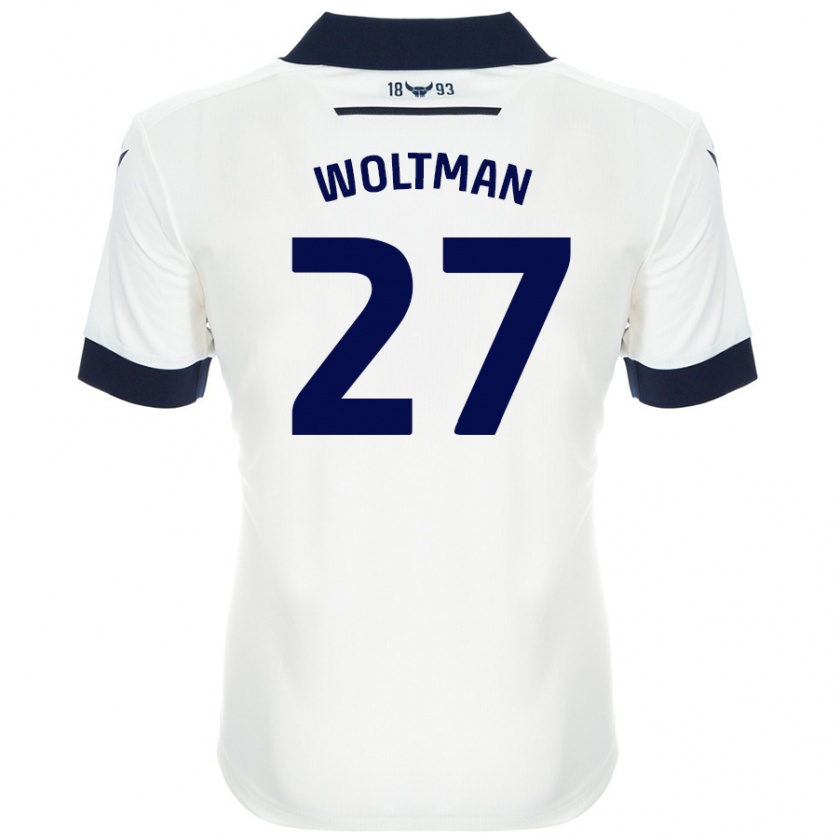 Kandiny Niño Camiseta Max Woltman #27 Blanco Azul Marino 2ª Equipación 2024/25 La Camisa Chile