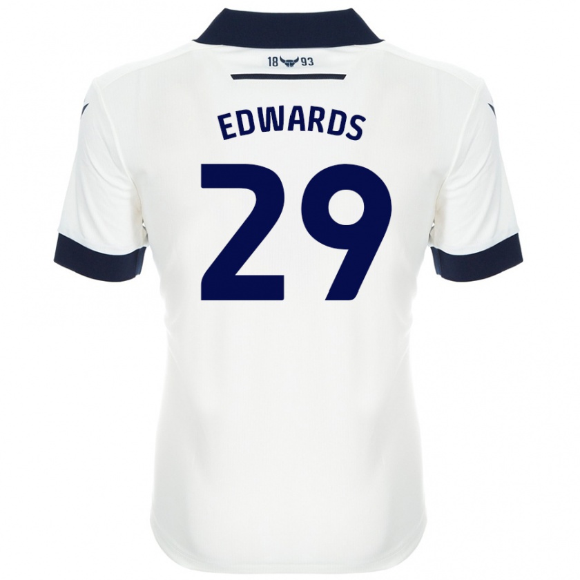 Kandiny Niño Camiseta Kyle Edwards #29 Blanco Azul Marino 2ª Equipación 2024/25 La Camisa Chile