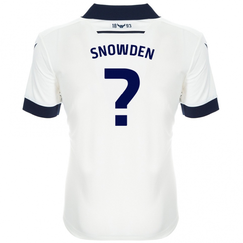 Kandiny Niño Camiseta Leo Snowden #0 Blanco Azul Marino 2ª Equipación 2024/25 La Camisa Chile