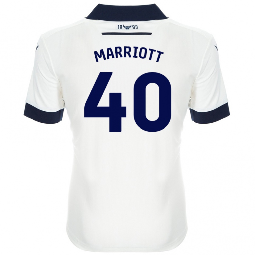 Kandiny Niño Camiseta Monty Marriott #40 Blanco Azul Marino 2ª Equipación 2024/25 La Camisa Chile