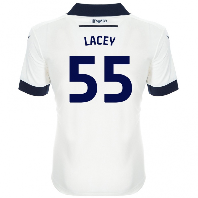 Kandiny Niño Camiseta Aaron Lacey #55 Blanco Azul Marino 2ª Equipación 2024/25 La Camisa Chile