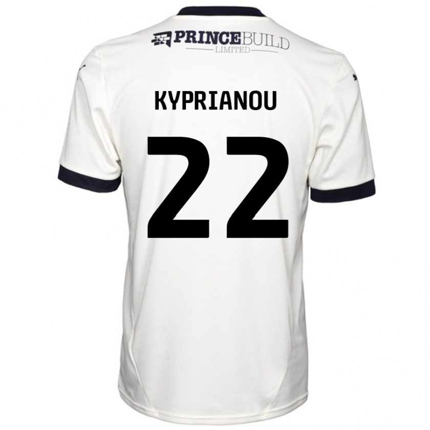 Kandiny Niño Camiseta Hector Kyprianou #22 Blanquecino Negro 2ª Equipación 2024/25 La Camisa Chile