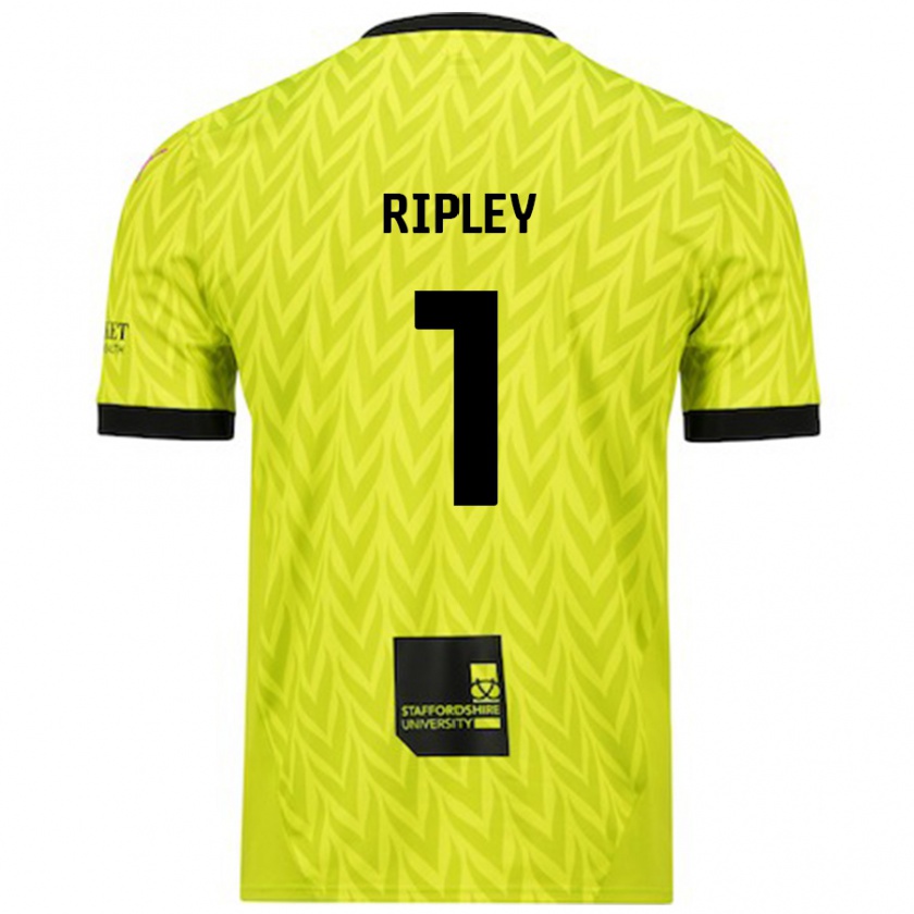 Kandiny Niño Camiseta Connor Ripley #1 Verde Fluorescente 2ª Equipación 2024/25 La Camisa Chile