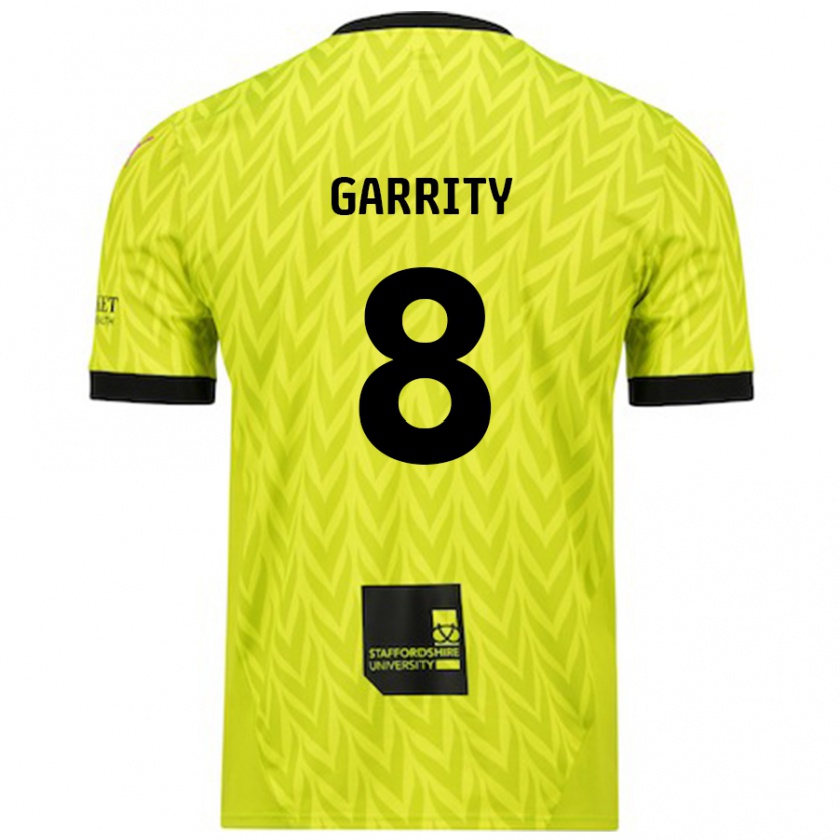 Kandiny Niño Camiseta Ben Garrity #8 Verde Fluorescente 2ª Equipación 2024/25 La Camisa Chile