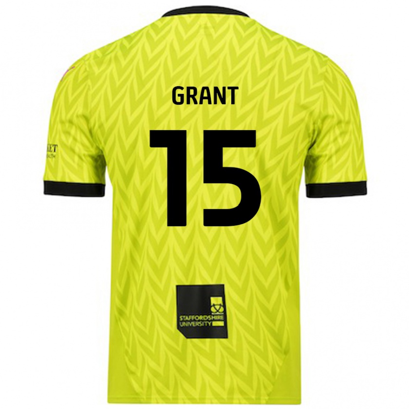 Kandiny Niño Camiseta Conor Grant #15 Verde Fluorescente 2ª Equipación 2024/25 La Camisa Chile