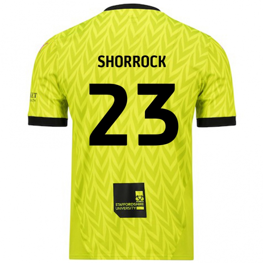 Kandiny Niño Camiseta Jack Shorrock #23 Verde Fluorescente 2ª Equipación 2024/25 La Camisa Chile