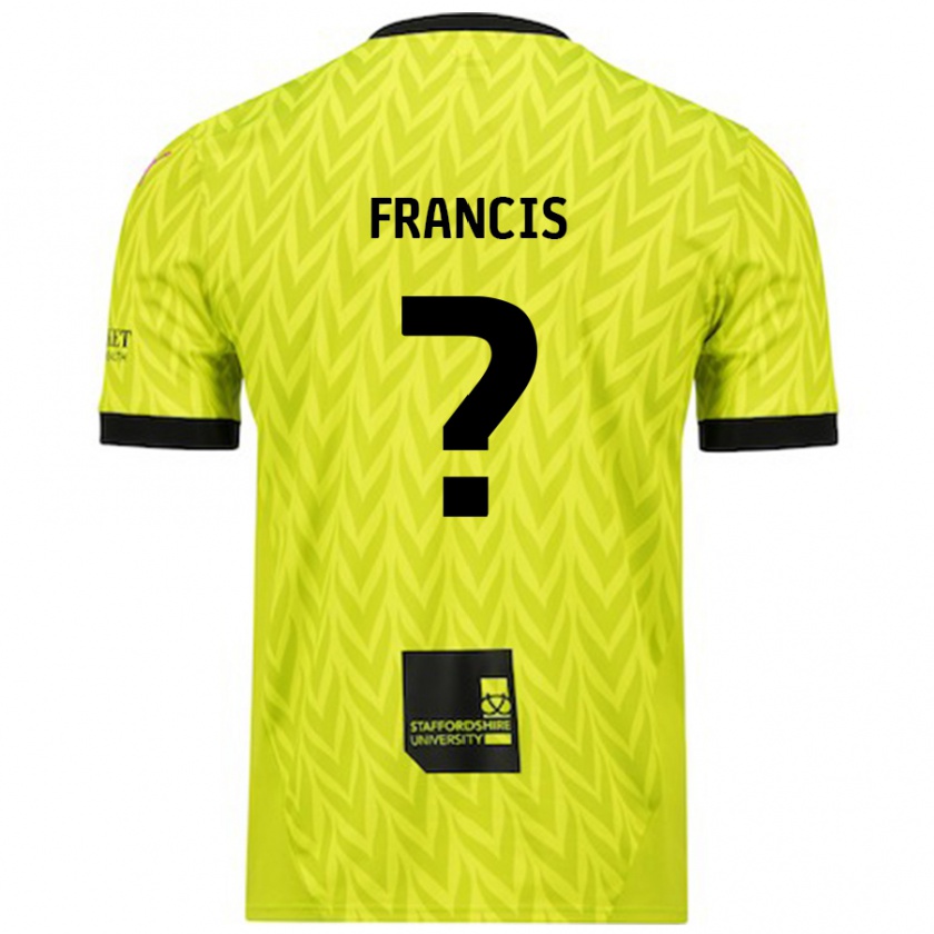 Kandiny Niño Camiseta Louis Francis #0 Verde Fluorescente 2ª Equipación 2024/25 La Camisa Chile