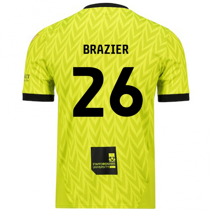 Kandiny Niño Camiseta Liam Brazier #26 Verde Fluorescente 2ª Equipación 2024/25 La Camisa Chile