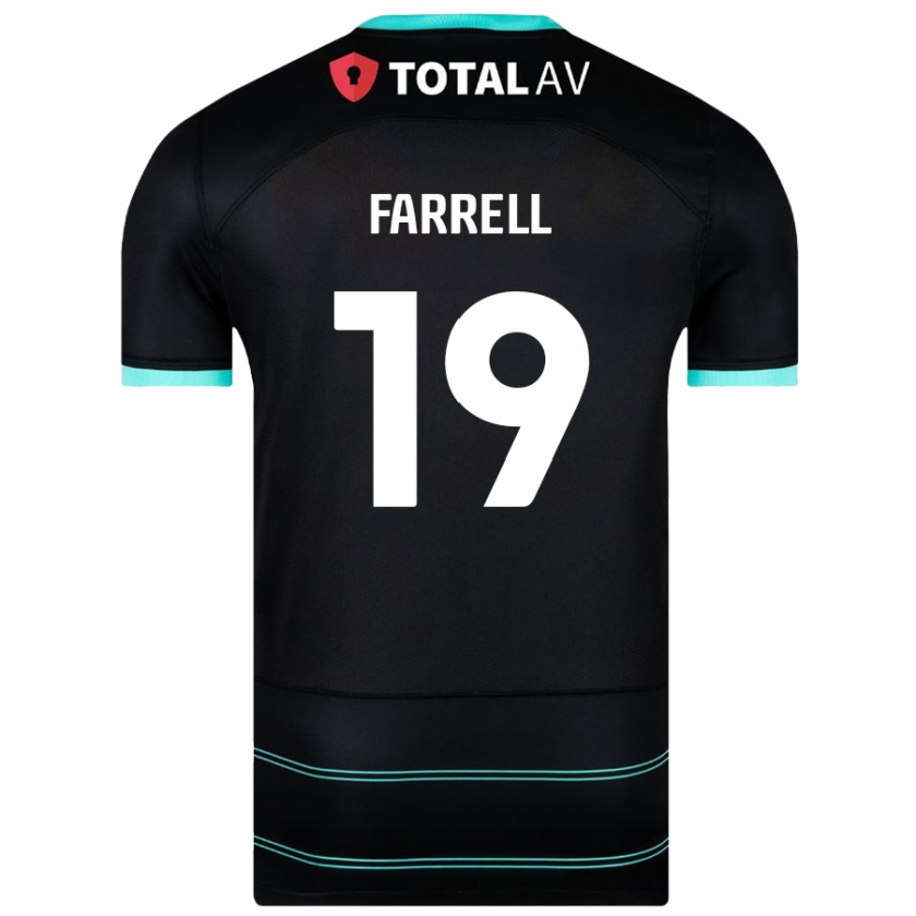 Kandiny Niño Camiseta Jacob Farrell #19 Negro 2ª Equipación 2024/25 La Camisa Chile