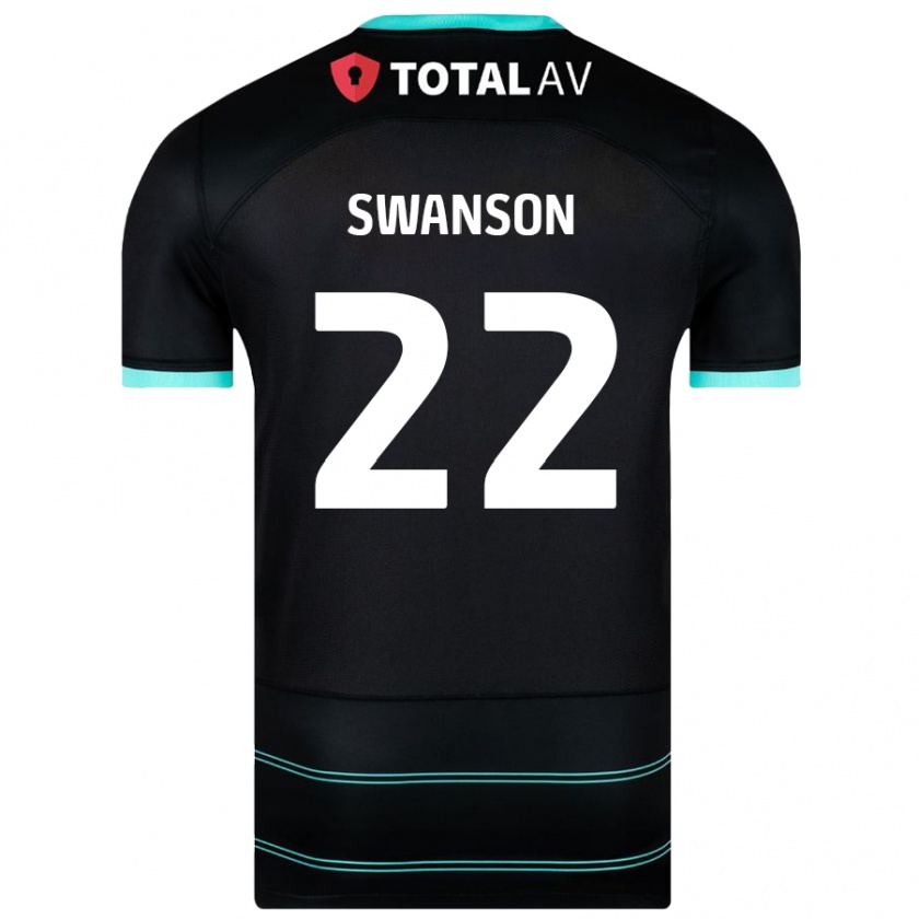 Kandiny Niño Camiseta Zak Swanson #22 Negro 2ª Equipación 2024/25 La Camisa Chile