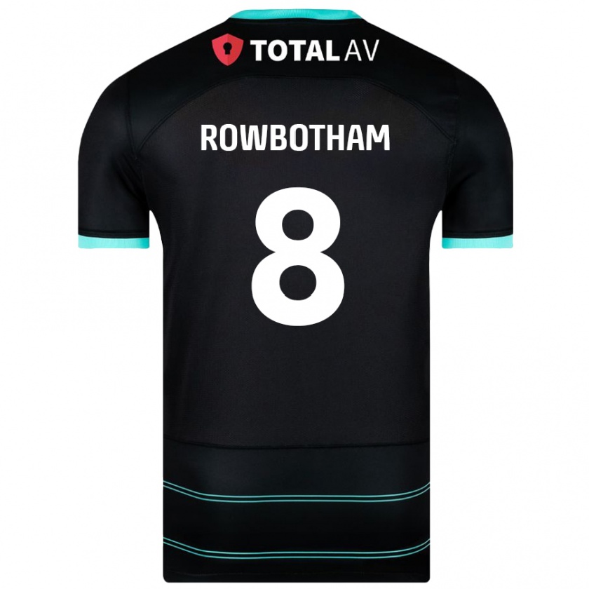 Kandiny Niño Camiseta Ava Rowbotham #8 Negro 2ª Equipación 2024/25 La Camisa Chile