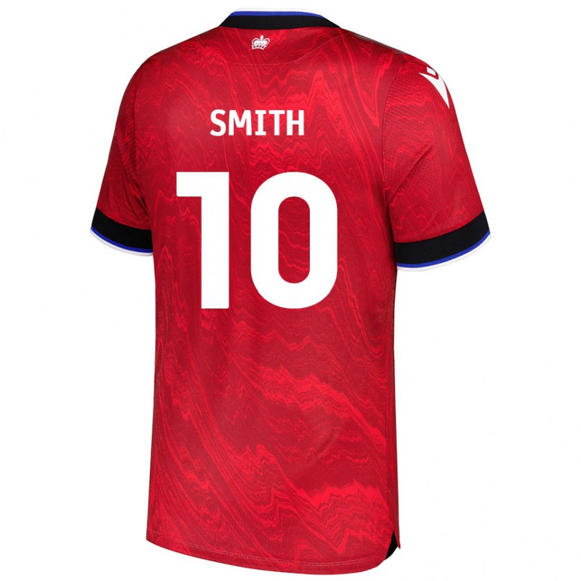 Kandiny Niño Camiseta Sam Smith #10 Rojo Negro 2ª Equipación 2024/25 La Camisa Chile