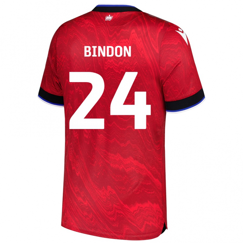 Kandiny Niño Camiseta Tyler Bindon #24 Rojo Negro 2ª Equipación 2024/25 La Camisa Chile