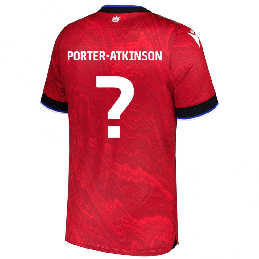 Kandiny Niño Camiseta Jayden Porter-Atkinson #0 Rojo Negro 2ª Equipación 2024/25 La Camisa Chile