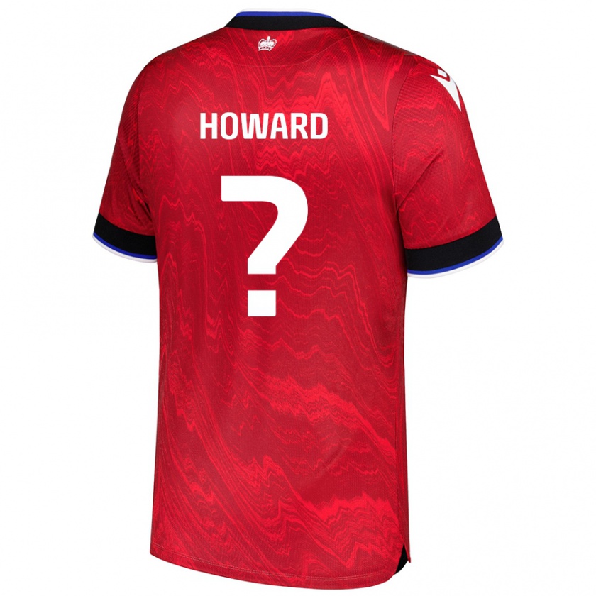 Kandiny Niño Camiseta Luke Howard #0 Rojo Negro 2ª Equipación 2024/25 La Camisa Chile