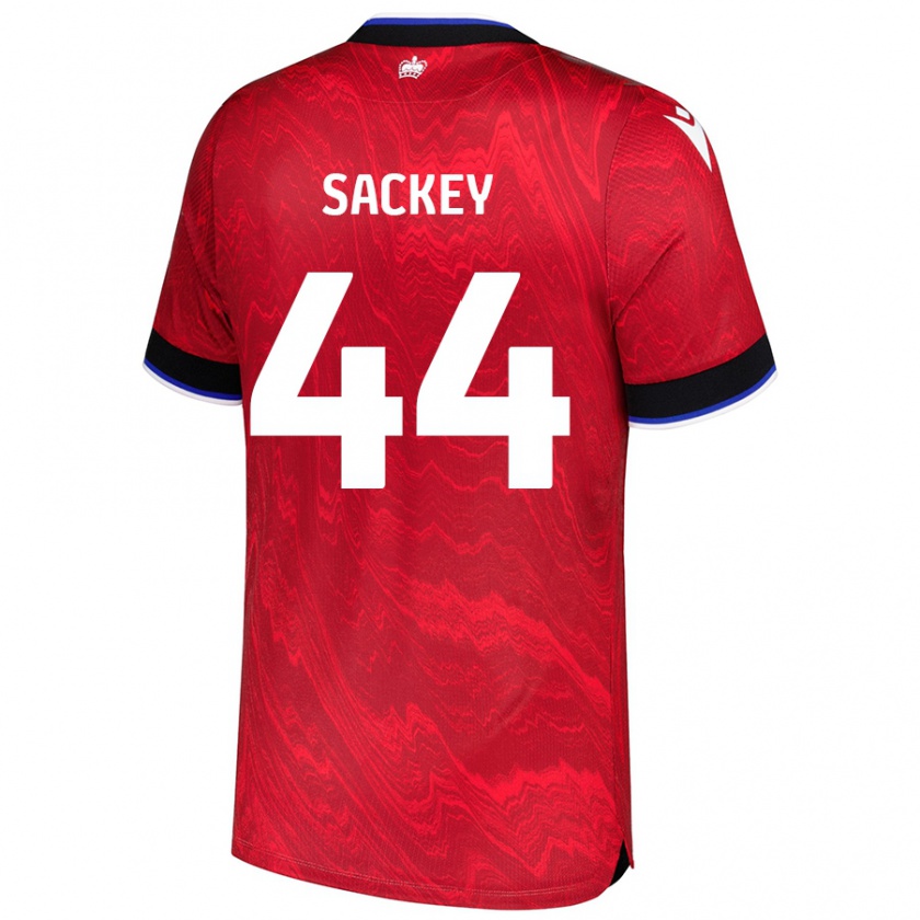 Kandiny Niño Camiseta Tyler Sackey #44 Rojo Negro 2ª Equipación 2024/25 La Camisa Chile