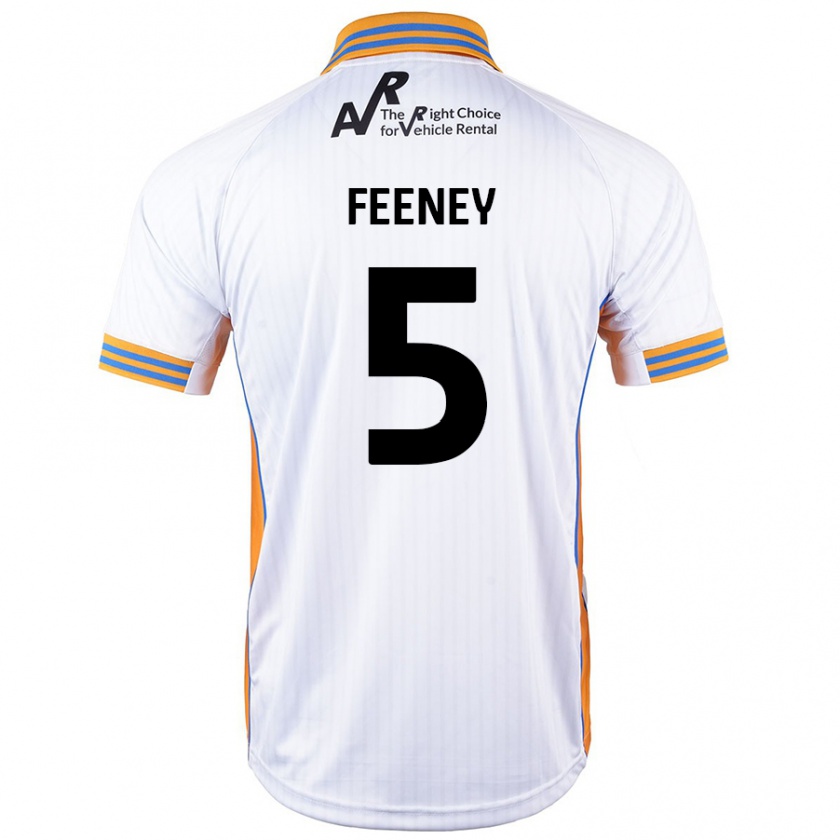 Kandiny Niño Camiseta Morgan Feeney #5 Blanco 2ª Equipación 2024/25 La Camisa Chile