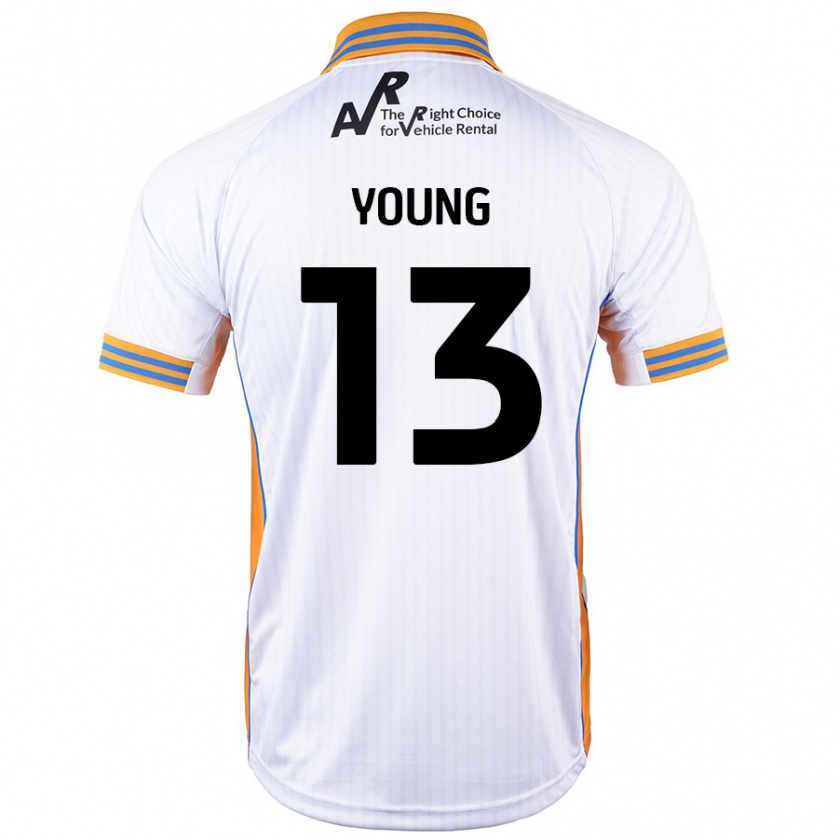 Kandiny Niño Camiseta Joe Young #13 Blanco 2ª Equipación 2024/25 La Camisa Chile