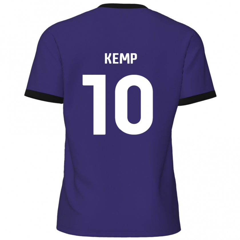 Kandiny Niño Camiseta Dan Kemp #10 Púrpura 2ª Equipación 2024/25 La Camisa Chile