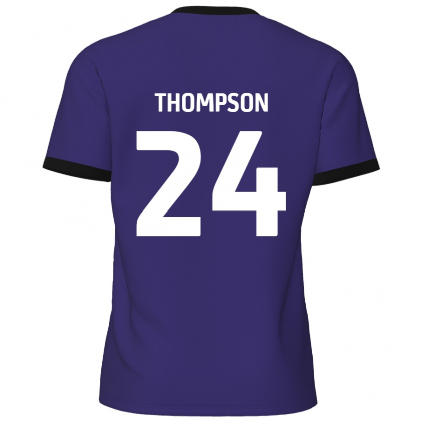 Kandiny Niño Camiseta Ben Thompson #24 Púrpura 2ª Equipación 2024/25 La Camisa Chile