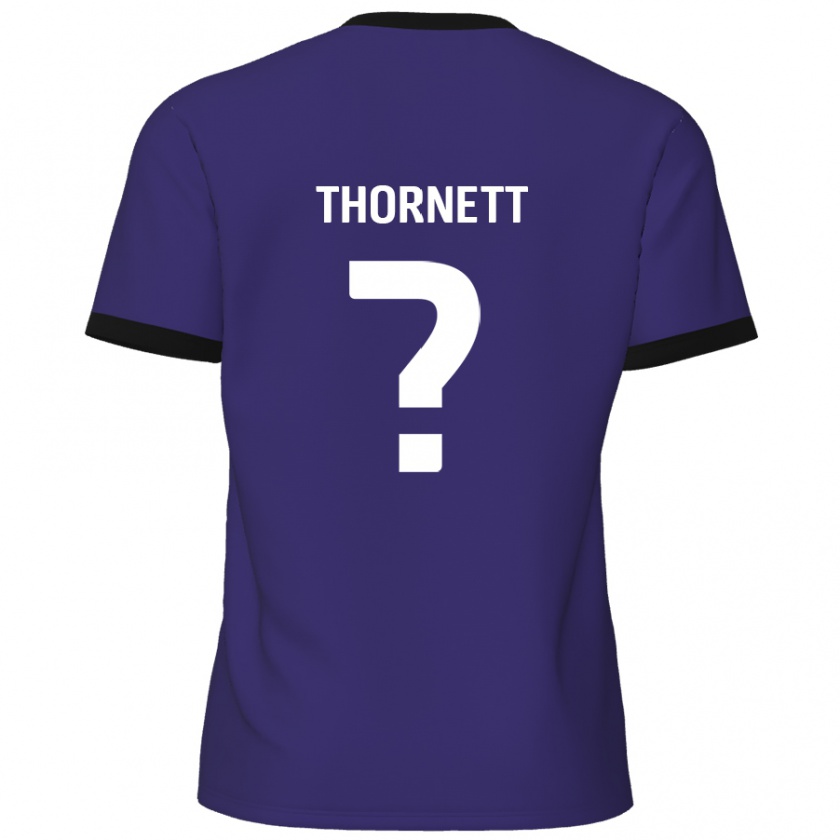 Kandiny Niño Camiseta Alfie Thornett #0 Púrpura 2ª Equipación 2024/25 La Camisa Chile