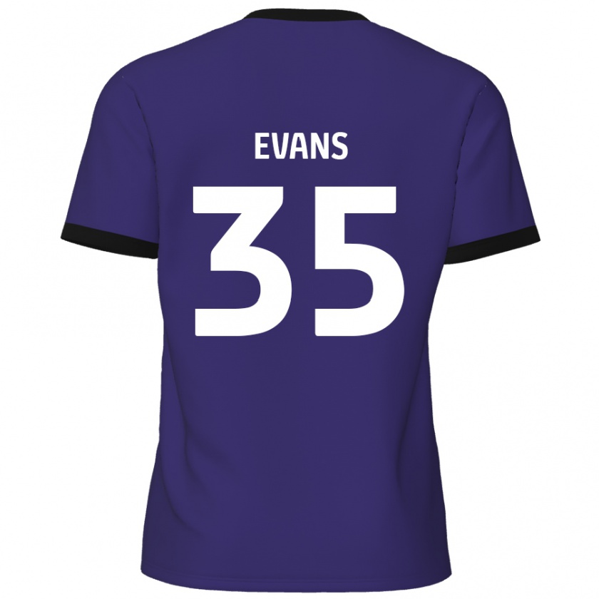 Kandiny Niño Camiseta Makise Evans #35 Púrpura 2ª Equipación 2024/25 La Camisa Chile