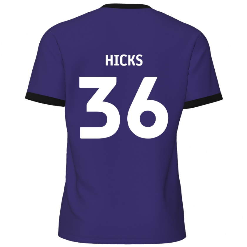 Kandiny Niño Camiseta David Hicks #36 Púrpura 2ª Equipación 2024/25 La Camisa Chile