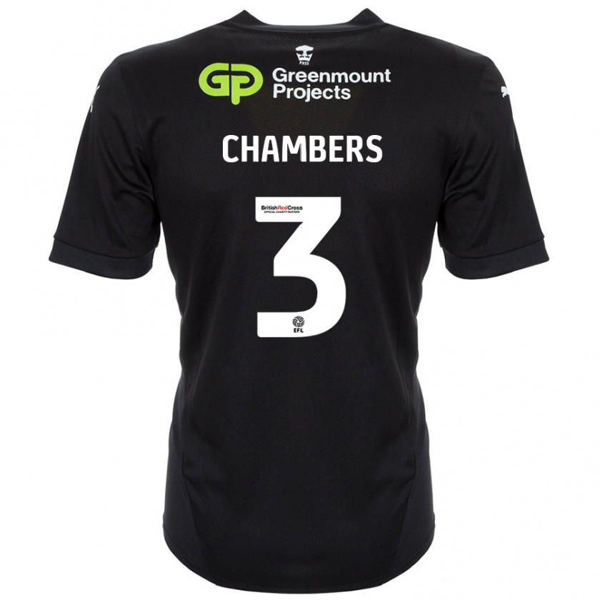 Kandiny Niño Camiseta Luke Chambers #3 Negro 2ª Equipación 2024/25 La Camisa Chile