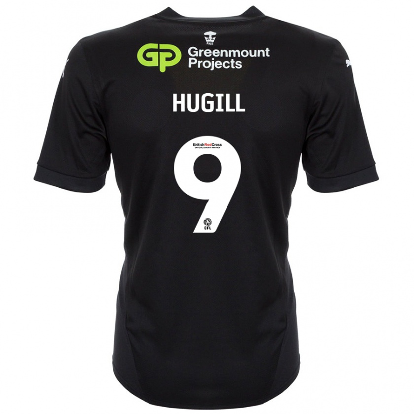 Kandiny Niño Camiseta Joe Hugill #9 Negro 2ª Equipación 2024/25 La Camisa Chile