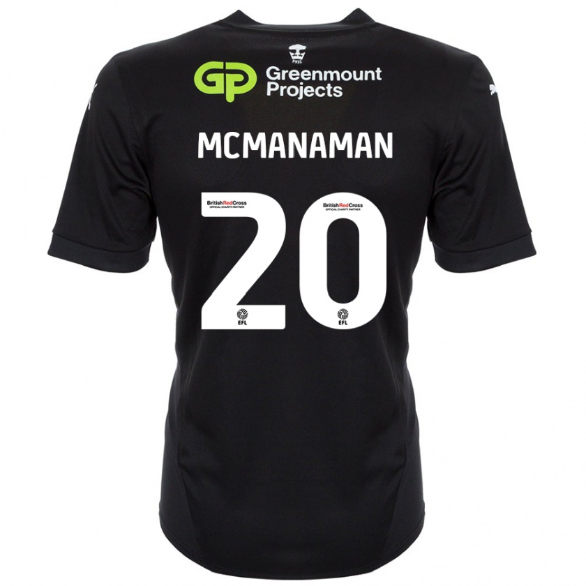 Kandiny Niño Camiseta Callum Mcmanaman #20 Negro 2ª Equipación 2024/25 La Camisa Chile