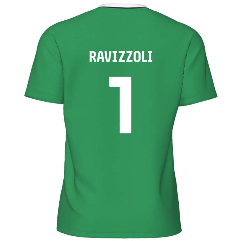 Kandiny Niño Camiseta Franco Ravizzoli #1 Verde Rayas Blancas 2ª Equipación 2024/25 La Camisa Chile