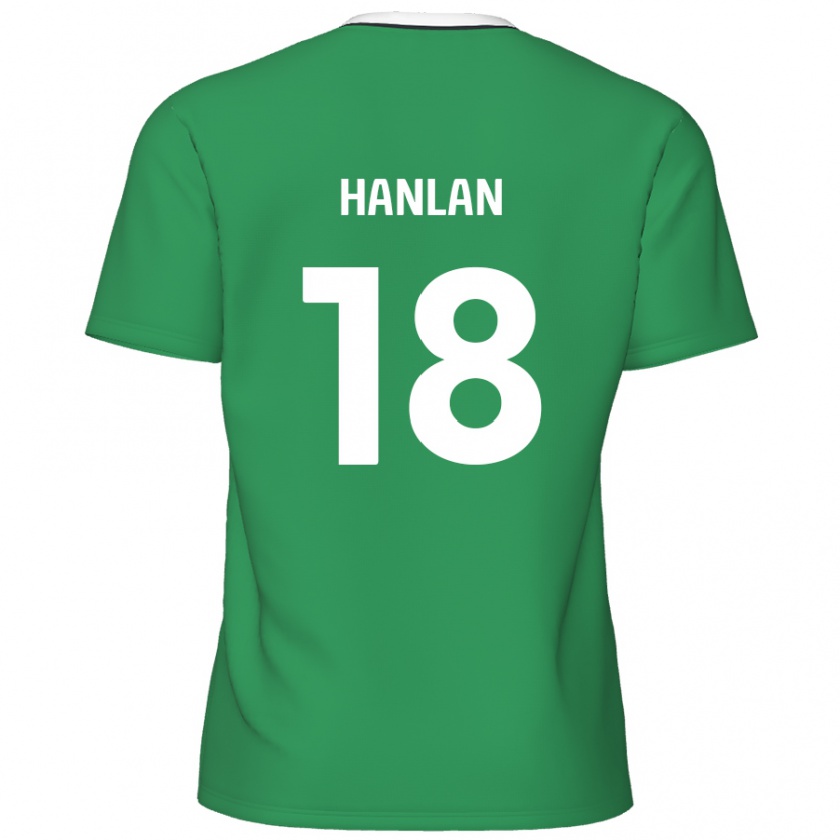 Kandiny Niño Camiseta Brandon Hanlan #18 Verde Rayas Blancas 2ª Equipación 2024/25 La Camisa Chile