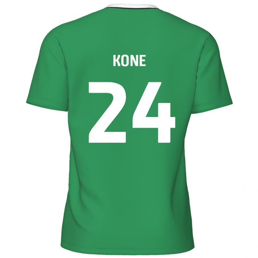 Kandiny Niño Camiseta Richard Kone #24 Verde Rayas Blancas 2ª Equipación 2024/25 La Camisa Chile