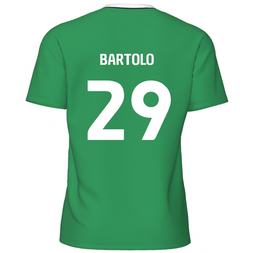 Kandiny Niño Camiseta Jaiden Bartolo #29 Verde Rayas Blancas 2ª Equipación 2024/25 La Camisa Chile