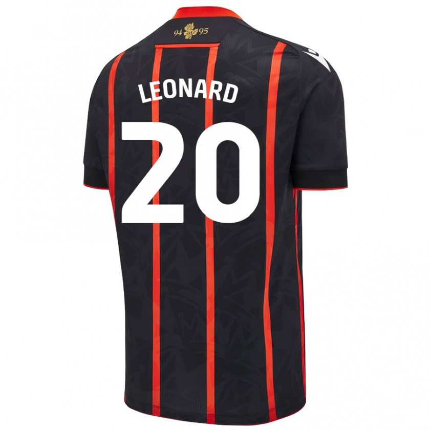 Kandiny Niño Camiseta Harry Leonard #20 Negro Rojo 2ª Equipación 2024/25 La Camisa Chile