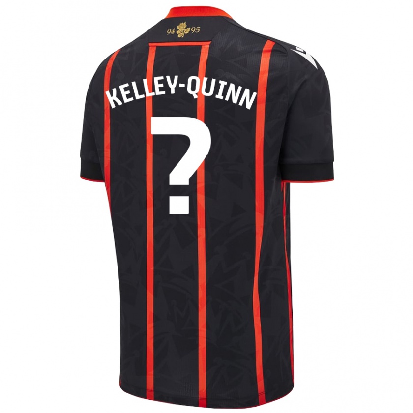 Kandiny Niño Camiseta Leon Kelley-Quinn #0 Negro Rojo 2ª Equipación 2024/25 La Camisa Chile