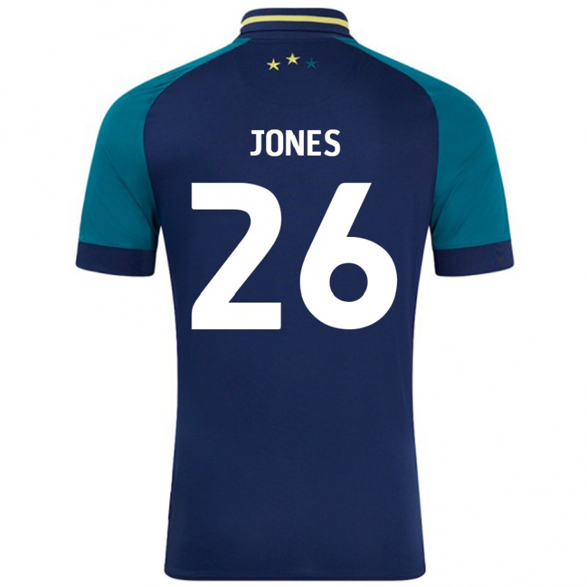 Kandiny Niño Camiseta Patrick Jones #26 Azul Marino Verde Oscuro 2ª Equipación 2024/25 La Camisa Chile