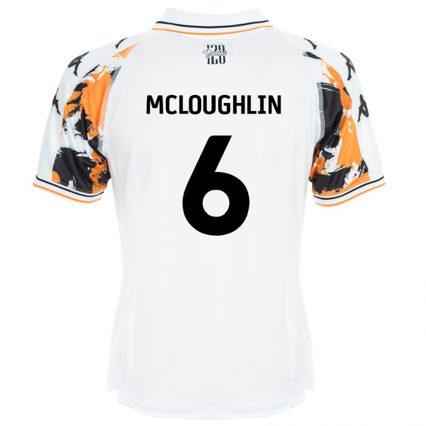 Kandiny Niño Camiseta Sean Mcloughlin #6 Blanco 2ª Equipación 2024/25 La Camisa Chile