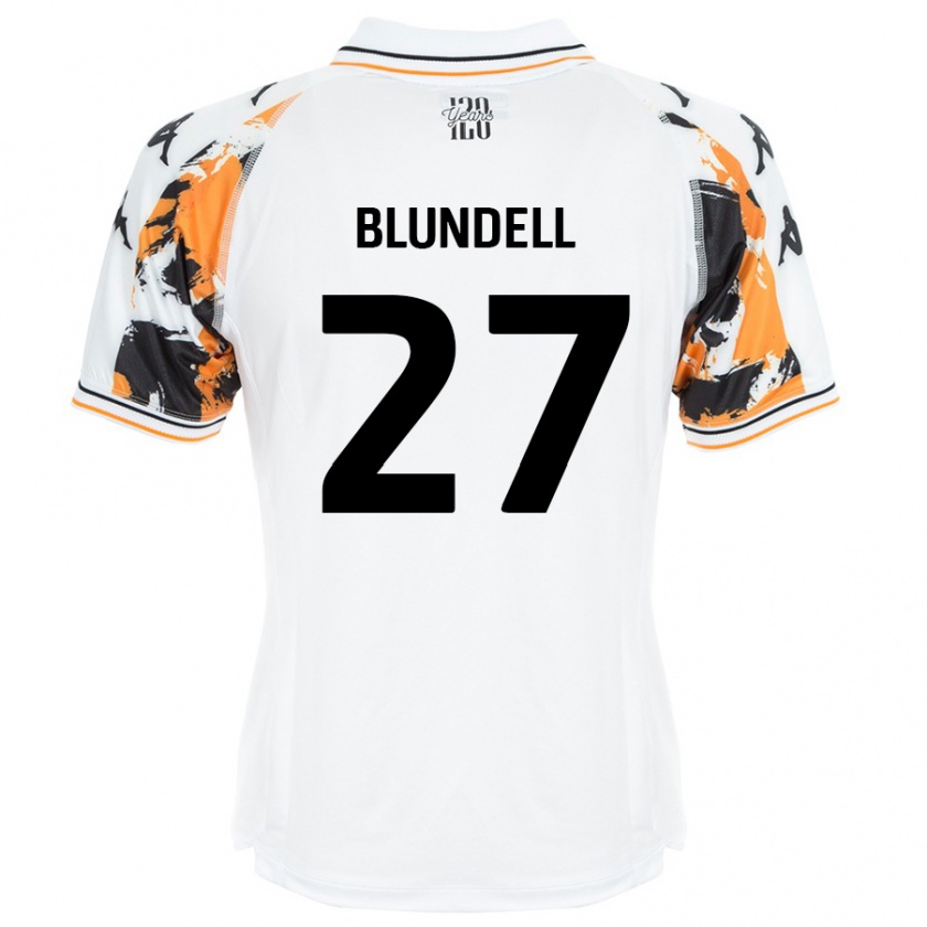 Kandiny Niño Camiseta Maddie Blundell #27 Blanco 2ª Equipación 2024/25 La Camisa Chile