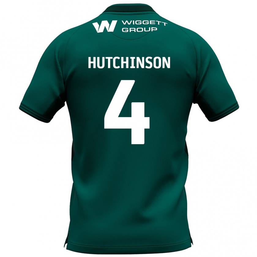 Kandiny Niño Camiseta Shaun Hutchinson #4 Verde 2ª Equipación 2024/25 La Camisa Chile