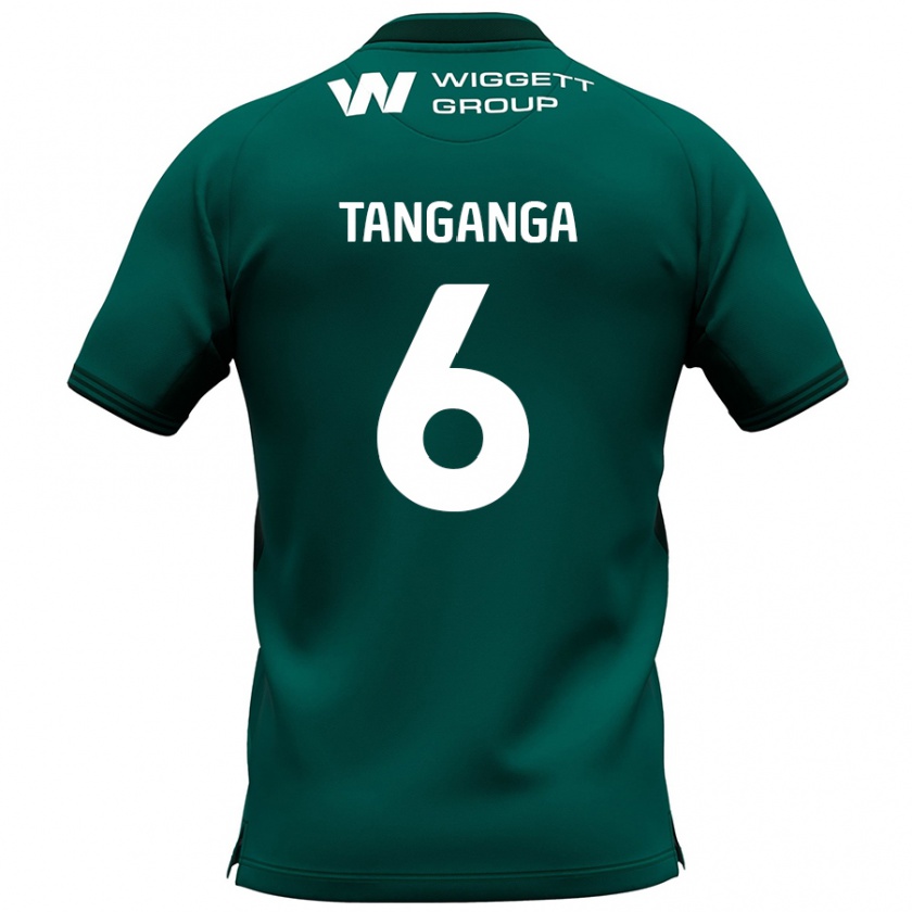 Kandiny Niño Camiseta Japhet Tanganga #6 Verde 2ª Equipación 2024/25 La Camisa Chile