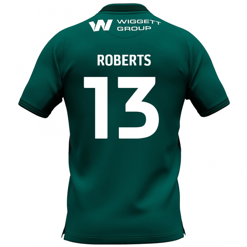 Kandiny Niño Camiseta Liam Roberts #13 Verde 2ª Equipación 2024/25 La Camisa Chile