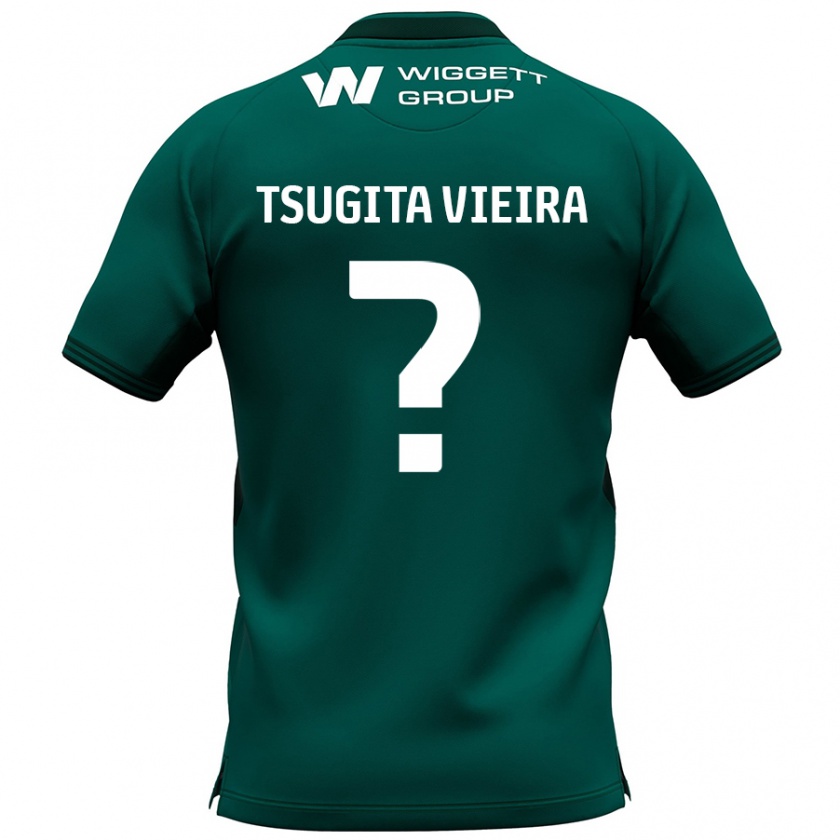 Kandiny Niño Camiseta Sacha Tsugita Vieira #0 Verde 2ª Equipación 2024/25 La Camisa Chile