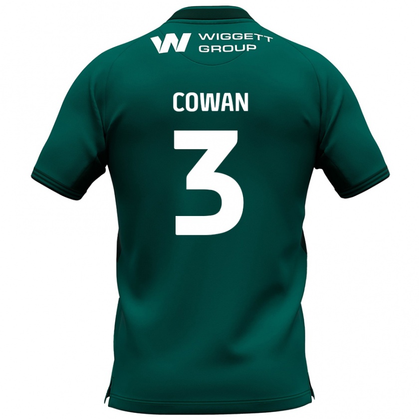 Kandiny Niño Camiseta Leanne Cowan #3 Verde 2ª Equipación 2024/25 La Camisa Chile