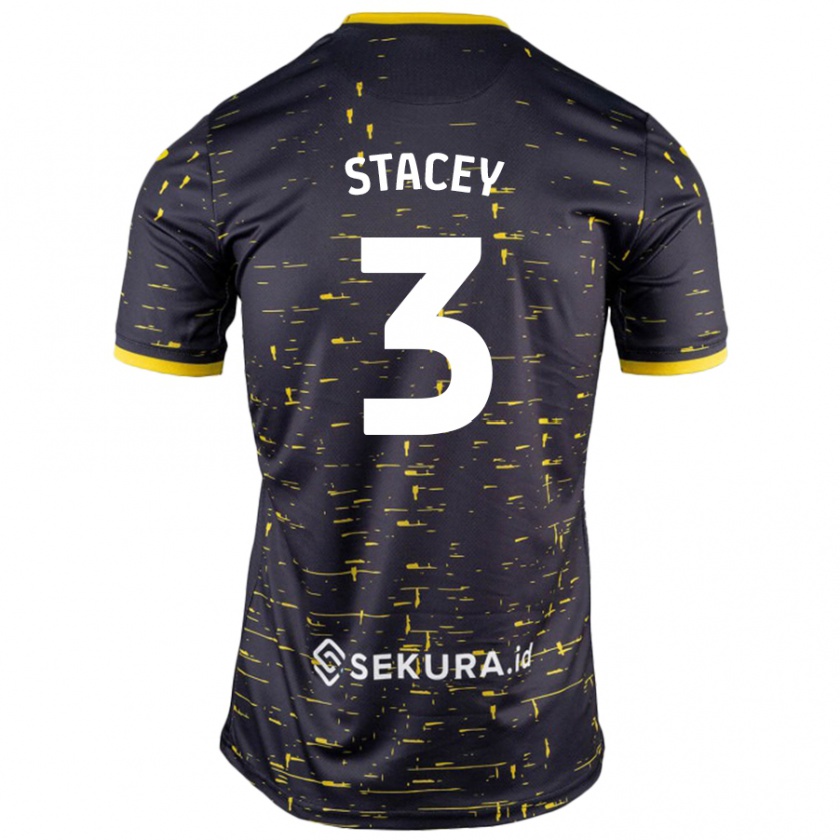 Kandiny Niño Camiseta Jack Stacey #3 Negro Amarillo 2ª Equipación 2024/25 La Camisa Chile