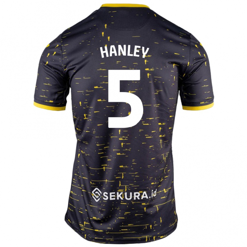 Kandiny Niño Camiseta Grant Hanley #5 Negro Amarillo 2ª Equipación 2024/25 La Camisa Chile