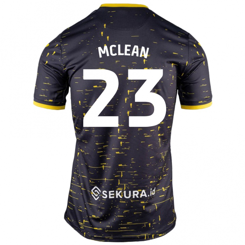 Kandiny Niño Camiseta Kenny Mclean #23 Negro Amarillo 2ª Equipación 2024/25 La Camisa Chile